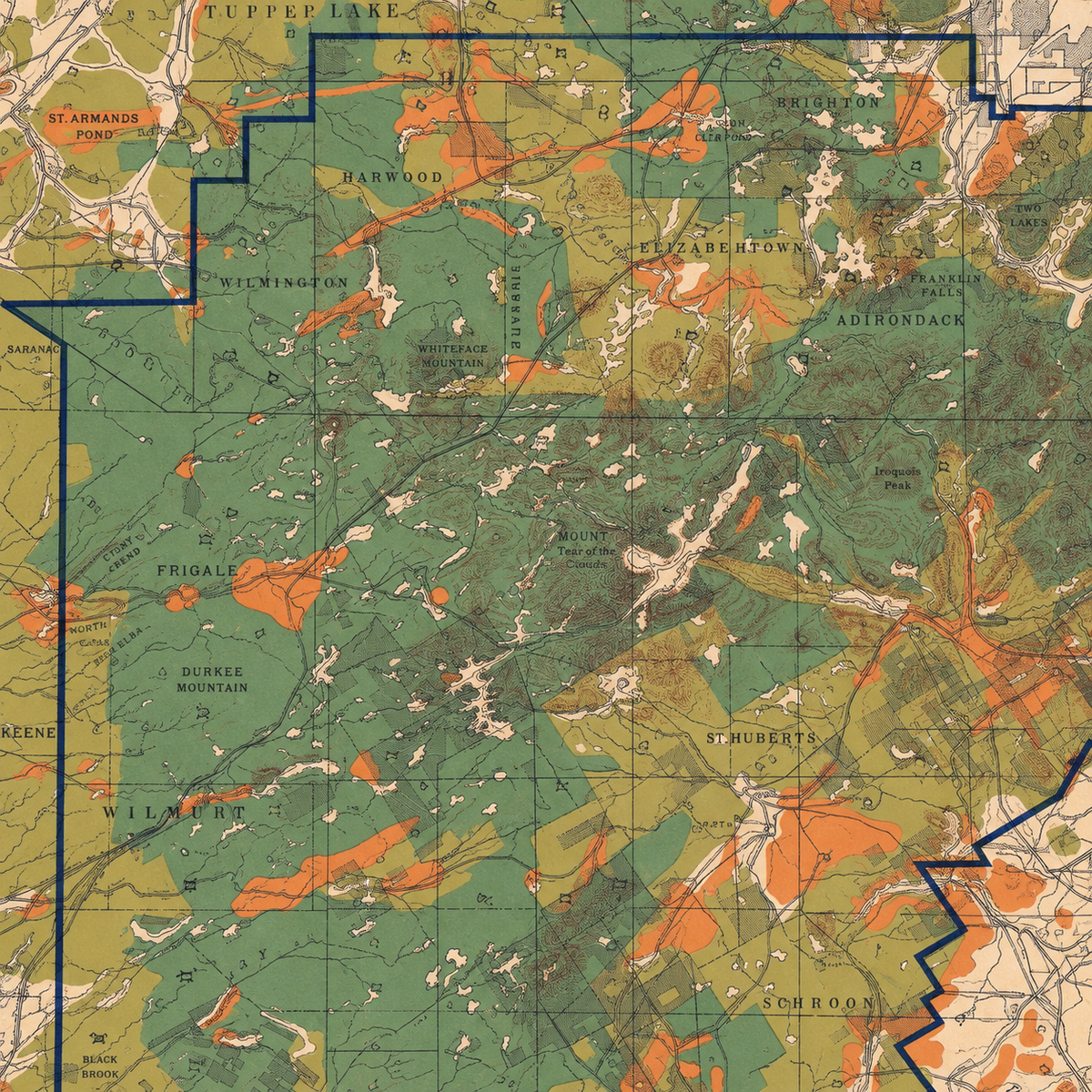 Map Adirondacks Historic Map, The Proposed Adirondack Park, c1890