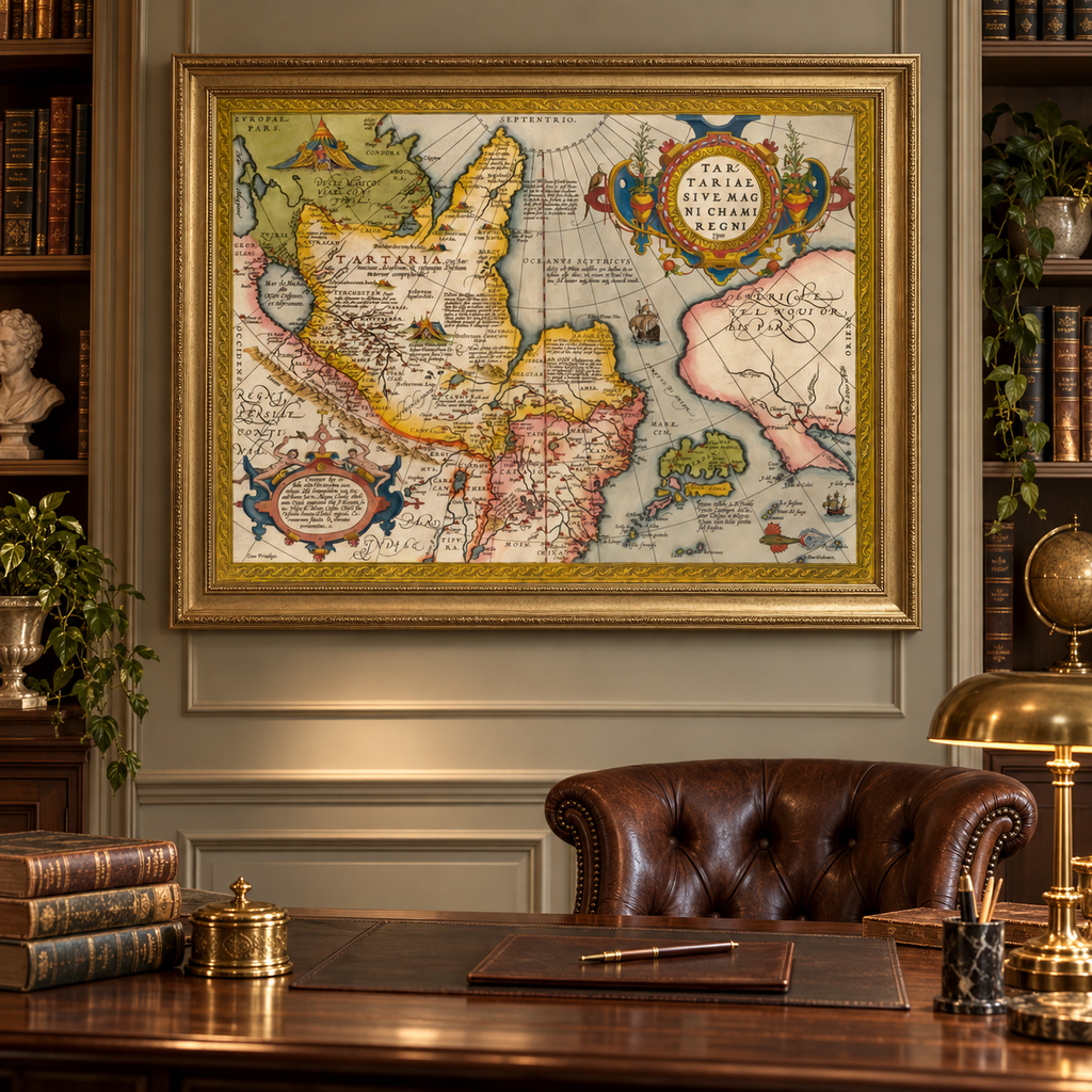 Beautiful Vintage Map of Tartaria 1570 | Old Map Print | Vintage Wall Art | Interior Design Ideas