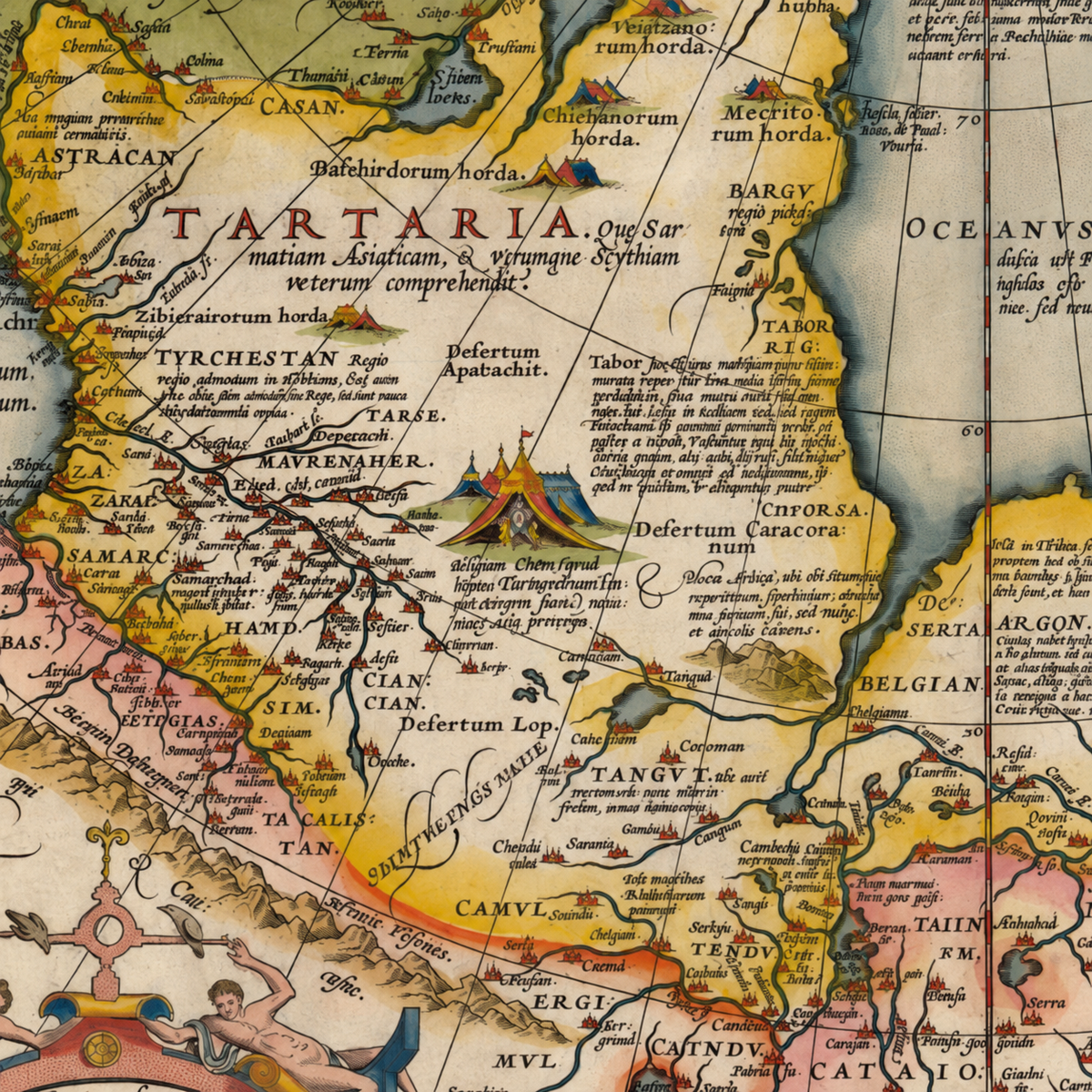 Beautiful Vintage Map of Tartaria 1570 | Old Map Print | Vintage Wall Art | Interior Design Ideas